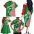 Germany Heligoland Family Matching Off The Shoulder Long Sleeve Dress and Hawaiian Shirt with Fish Illustration and Red Green Wave - Wonder Print Shop