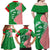 Germany Heligoland Family Matching Off Shoulder Maxi Dress and Hawaiian Shirt with Fish Illustration and Red Green Wave - Wonder Print Shop