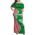 Germany Heligoland Family Matching Off Shoulder Maxi Dress and Hawaiian Shirt with Fish Illustration and Red Green Wave - Wonder Print Shop