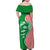 Germany Heligoland Family Matching Off Shoulder Maxi Dress and Hawaiian Shirt with Fish Illustration and Red Green Wave - Wonder Print Shop
