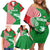 Germany Heligoland Family Matching Off Shoulder Short Dress and Hawaiian Shirt with Fish Illustration and Red Green Wave - Wonder Print Shop