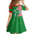 Germany Heligoland Family Matching Short Sleeve Bodycon Dress and Hawaiian Shirt with Fish Illustration and Red Green Wave - Wonder Print Shop