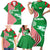 Germany Heligoland Family Matching Short Sleeve Bodycon Dress and Hawaiian Shirt with Fish Illustration and Red Green Wave - Wonder Print Shop