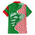 Germany Heligoland Family Matching Short Sleeve Bodycon Dress and Hawaiian Shirt with Fish Illustration and Red Green Wave - Wonder Print Shop