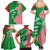 Germany Heligoland Family Matching Summer Maxi Dress and Hawaiian Shirt with Fish Illustration and Red Green Wave - Wonder Print Shop