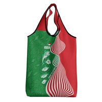 Germany Heligoland Grocery Bag with Fish Illustration and Red Green Wave - Wonder Print Shop