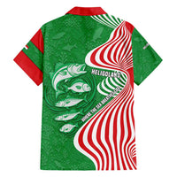 Germany Heligoland Hawaiian Shirt with Fish Illustration and Red Green Wave - Wonder Print Shop