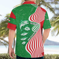 Germany Heligoland Hawaiian Shirt with Fish Illustration and Red Green Wave - Wonder Print Shop