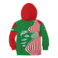 Germany Heligoland Kid Hoodie with Fish Illustration and Red Green Wave - Wonder Print Shop