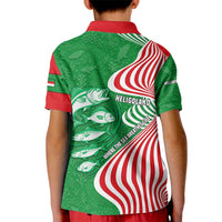 Germany Heligoland Kid Polo Shirt with Fish Illustration and Red Green Wave - Wonder Print Shop