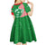 Germany Heligoland Kid Short Sleeve Dress with Fish Illustration and Red Green Wave - Wonder Print Shop