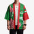 Germany Heligoland Kimono with Fish Illustration and Red Green Wave - Wonder Print Shop
