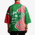 Germany Heligoland Kimono with Fish Illustration and Red Green Wave - Wonder Print Shop