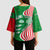 Germany Heligoland Kimono Sleeve Blouse with Fish Illustration and Red Green Wave - Wonder Print Shop