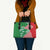 Germany Heligoland Leather Bag with Fish Illustration and Red Green Wave - Wonder Print Shop