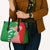 Germany Heligoland Leather Bag with Fish Illustration and Red Green Wave - Wonder Print Shop
