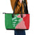 Germany Heligoland Leather Tote Bag with Fish Illustration and Red Green Wave - Wonder Print Shop
