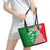 Germany Heligoland Leather Tote Bag with Fish Illustration and Red Green Wave - Wonder Print Shop