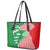 Germany Heligoland Leather Tote Bag with Fish Illustration and Red Green Wave - Wonder Print Shop