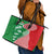 Germany Heligoland Leather Tote Bag with Fish Illustration and Red Green Wave - Wonder Print Shop