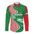 Germany Heligoland Long Sleeve Button Shirt with Fish Illustration and Red Green Wave - Wonder Print Shop