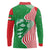 Germany Heligoland Long Sleeve Polo Shirt with Fish Illustration and Red Green Wave - Wonder Print Shop