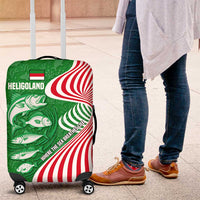 Germany Heligoland Luggage Cover with Fish Illustration and Red Green Wave - Wonder Print Shop