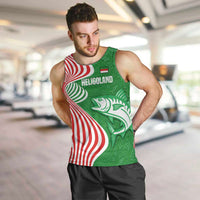 Germany Heligoland Men Tank Top with Fish Illustration and Red Green Wave - Wonder Print Shop