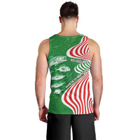 Germany Heligoland Men Tank Top with Fish Illustration and Red Green Wave - Wonder Print Shop
