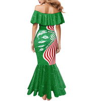 Germany Heligoland Mermaid Dress with Fish Illustration and Red Green Wave - Wonder Print Shop