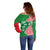 Germany Heligoland Off Shoulder Sweater with Fish Illustration and Red Green Wave - Wonder Print Shop
