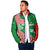 Germany Heligoland Padded Jacket with Fish Illustration and Red Green Wave - Wonder Print Shop