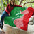Germany Heligoland Quilt with Fish Illustration and Red Green Wave - Wonder Print Shop