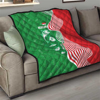 Germany Heligoland Quilt with Fish Illustration and Red Green Wave - Wonder Print Shop
