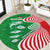 Germany Heligoland Round Carpet with Fish Illustration and Red Green Wave - Wonder Print Shop