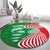 Germany Heligoland Round Carpet with Fish Illustration and Red Green Wave - Wonder Print Shop