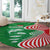 Germany Heligoland Round Carpet with Fish Illustration and Red Green Wave - Wonder Print Shop