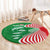 Germany Heligoland Round Carpet with Fish Illustration and Red Green Wave - Wonder Print Shop