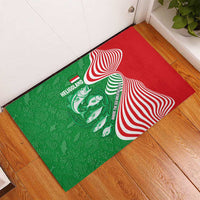 Germany Heligoland Rubber Doormat with Fish Illustration and Red Green Wave - Wonder Print Shop