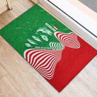 Germany Heligoland Rubber Doormat with Fish Illustration and Red Green Wave - Wonder Print Shop