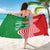 Germany Heligoland Sarong with Fish Illustration and Red Green Wave - Wonder Print Shop