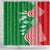 Germany Heligoland Shower Curtain with Fish Illustration and Red Green Wave - Wonder Print Shop