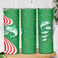Germany Heligoland Skinny Tumbler with Fish Illustration and Red Green Wave - Wonder Print Shop
