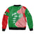 Germany Heligoland Sleeve Zip Bomber Jacket with Fish Illustration and Red Green Wave - Wonder Print Shop
