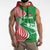 Germany Heligoland Sleeveless Hoodie with Fish Illustration and Red Green Wave - Wonder Print Shop