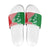 Germany Heligoland Slide Sandals with Fish Illustration and Red Green Wave - Wonder Print Shop