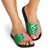 Germany Heligoland Slide Sandals with Fish Illustration and Red Green Wave - Wonder Print Shop