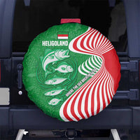 Germany Heligoland Spare Tire Cover with Fish Illustration and Red Green Wave - Wonder Print Shop