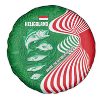 Germany Heligoland Spare Tire Cover with Fish Illustration and Red Green Wave - Wonder Print Shop