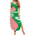 Germany Heligoland Summer Maxi Dress with Fish Illustration and Red Green Wave - Wonder Print Shop